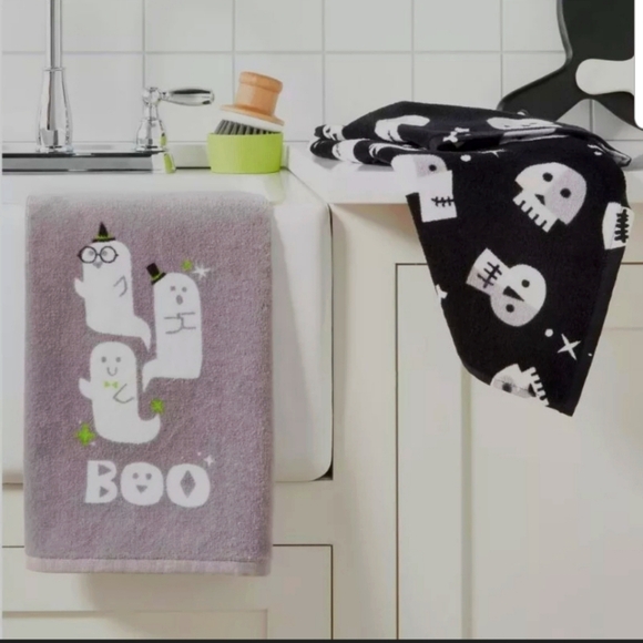 2 Pack Kitchen Towels, Hyde and Eek, 100% Cotton Hand Towels - Picture 3 of 3